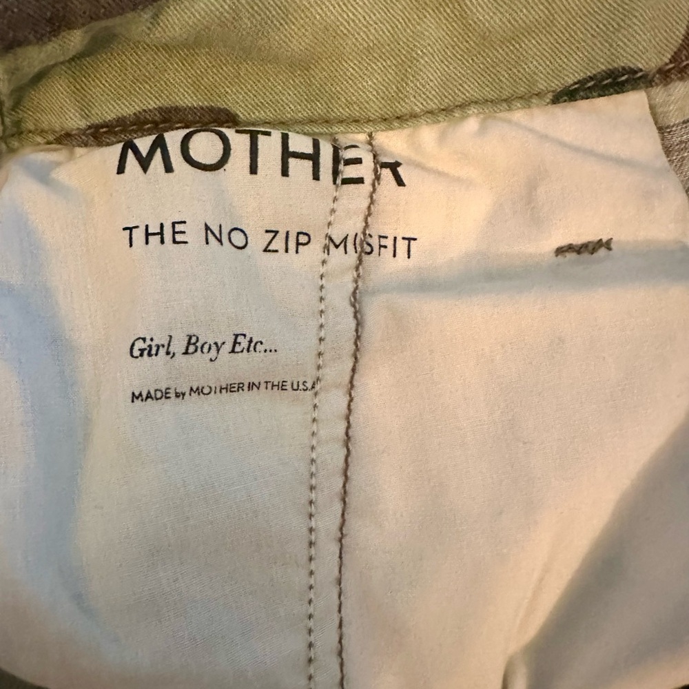 MOTHER Camo No Zip Misfit Pants Size 26/2 - Picture 11 of 14